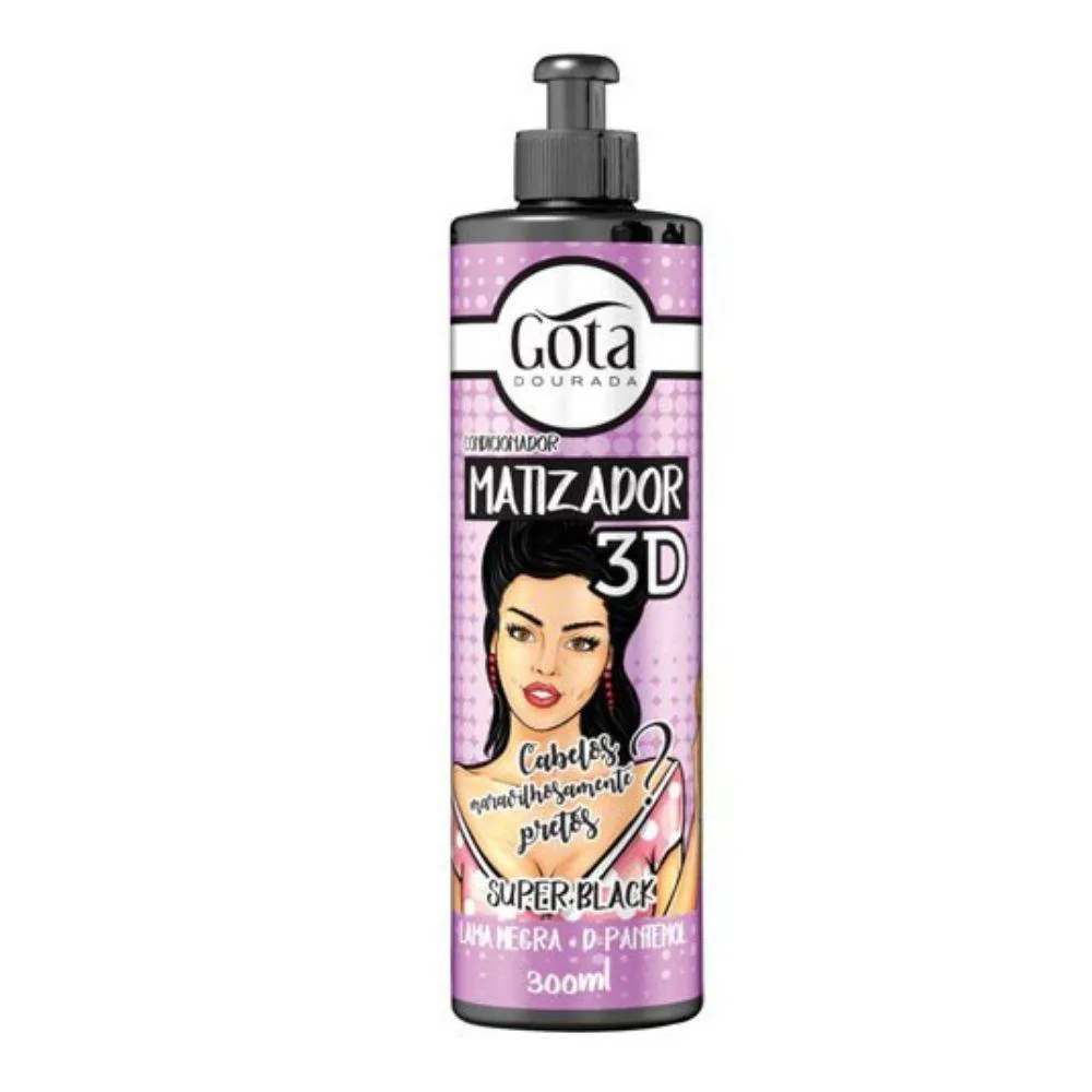 Gota Dourada Acondicionador Matizador 3D Super Black 300ml