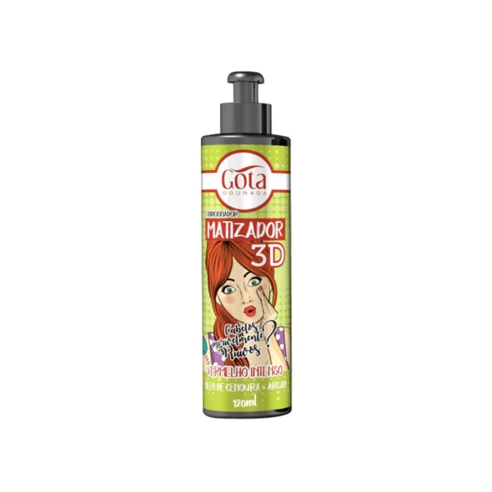 Gota Dourada Acondicionador Matizador 3D Vermelho Intenso 120ml